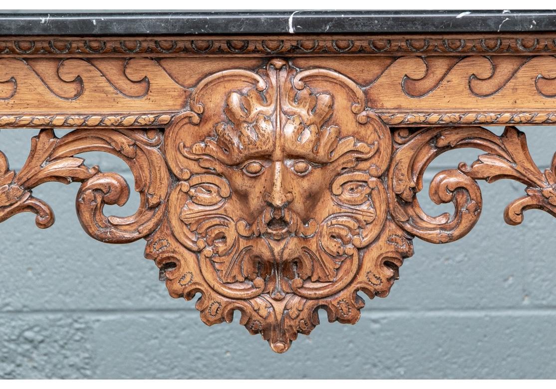 Marble Top Elaborateley Carved Georgian Style Console Table 9
