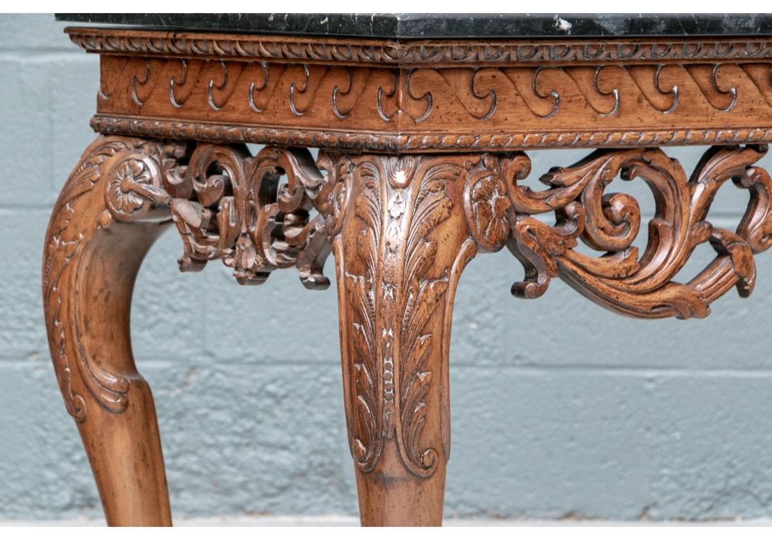 Marble Top Elaborateley Carved Georgian Style Console Table For Sale 2