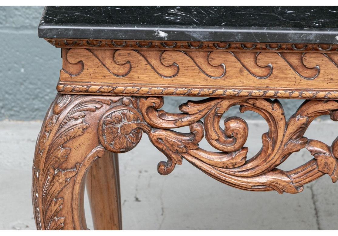 Marble Top Elaborateley Carved Georgian Style Console Table For Sale 4