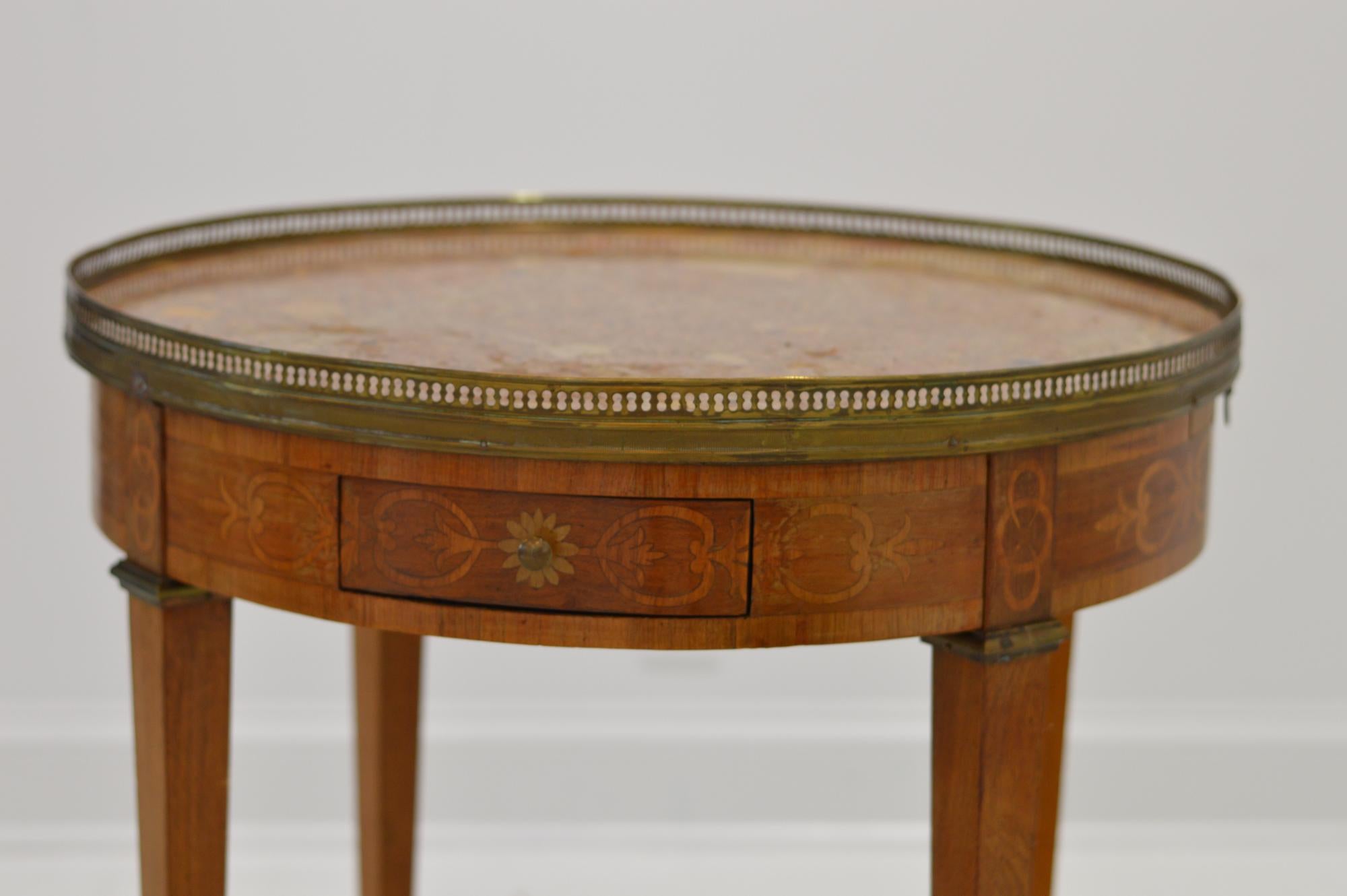 Marble Top French Bouillotte Table For Sale 5