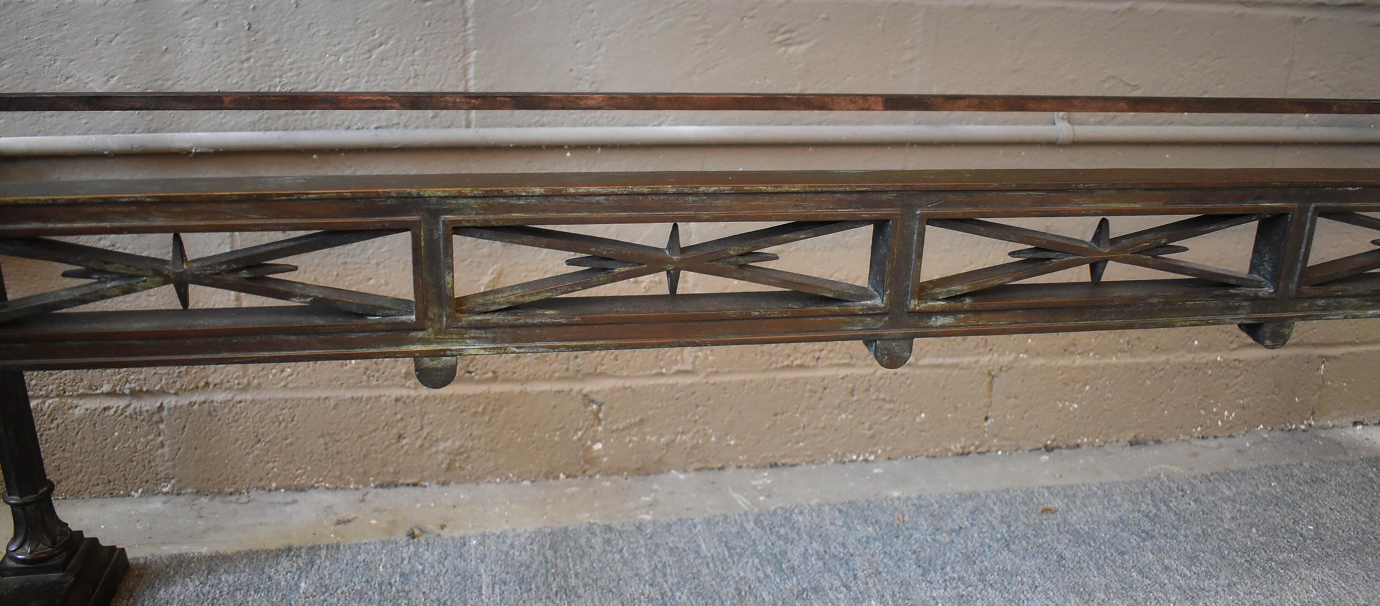 Marble Top French Bronze Console Server Table For Sale 3