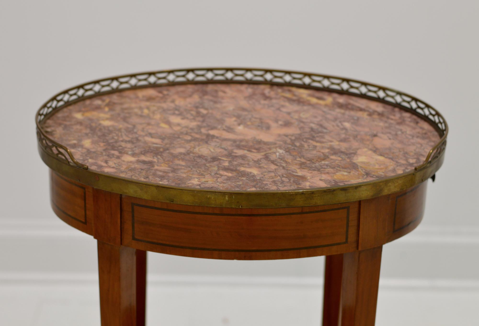 Marble Top French Directoire Style Side Table 5
