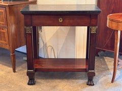 Marble Top French Mahogany Empire Console