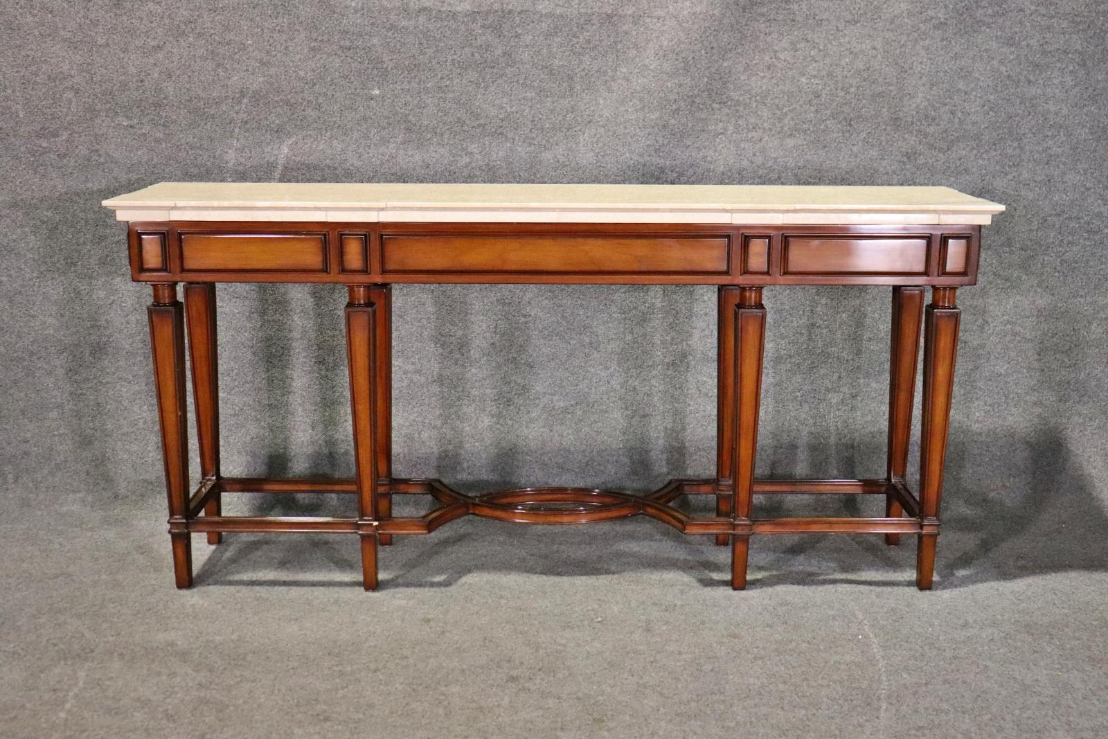 Néo-Régence Table console de style Régence française avec plateau en marbre  en vente