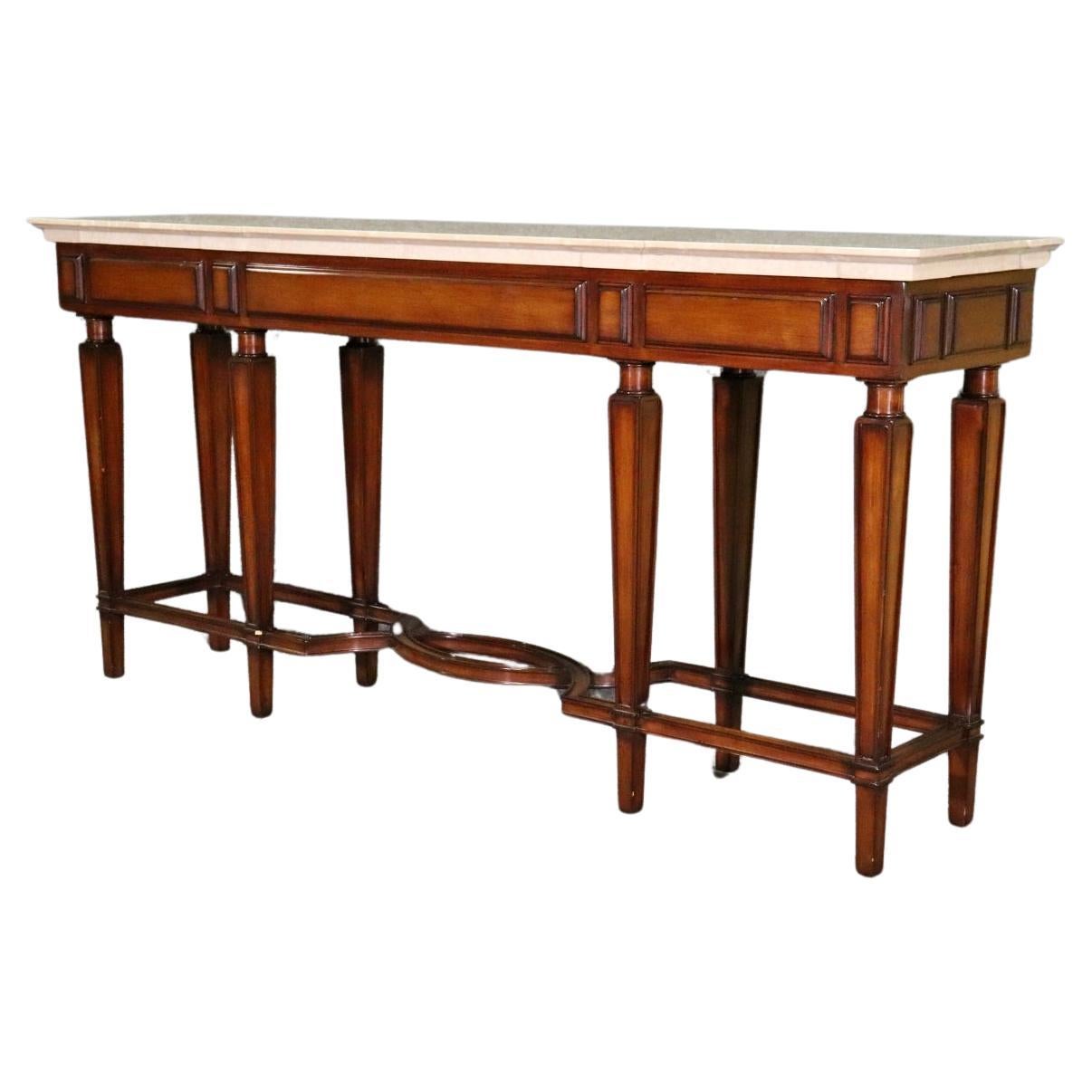 Table console de style Régence française avec plateau en marbre 