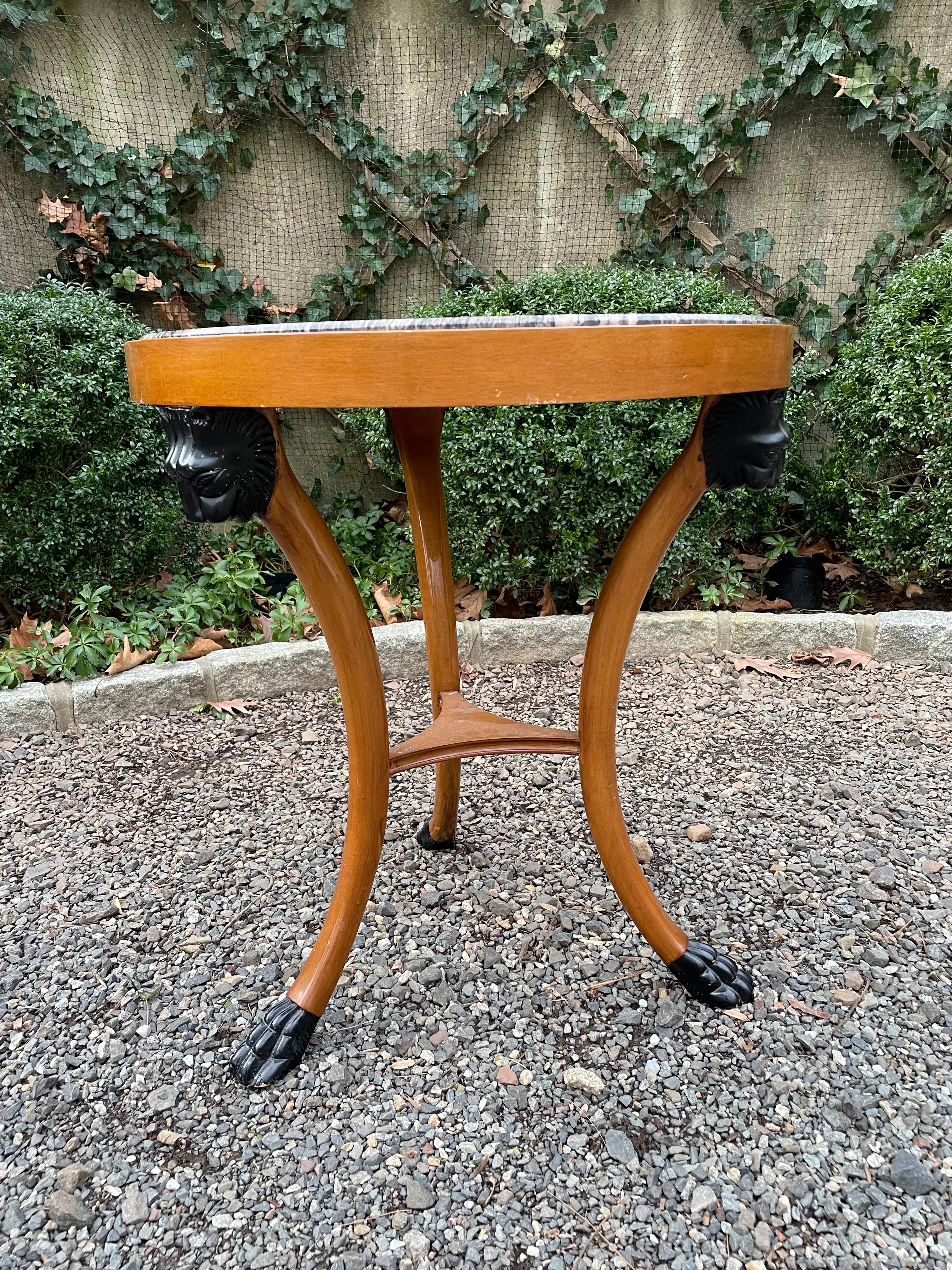 Marble Top Gueridon Side Table by Maitland Smith In Good Condition For Sale In Hopewell, NJ