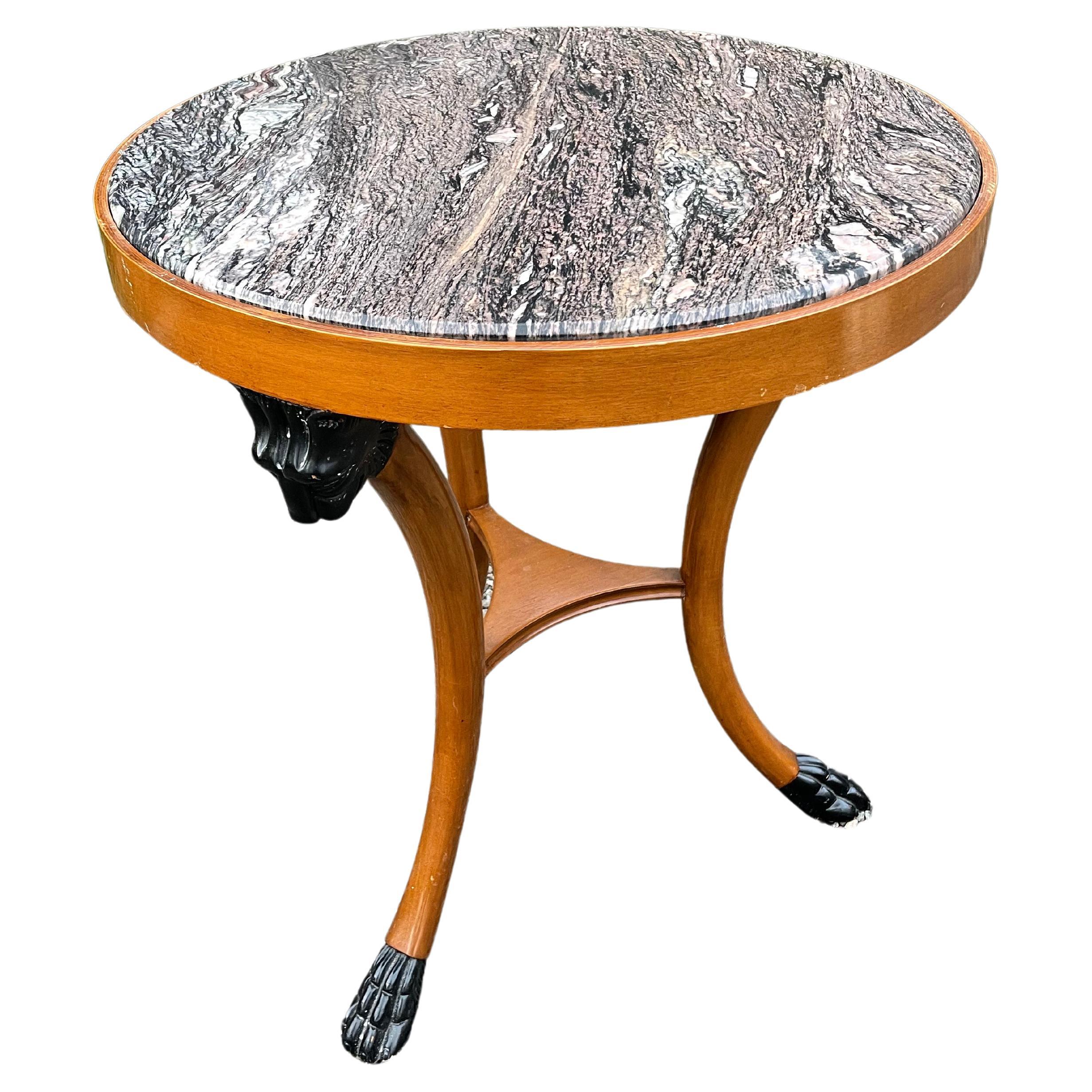 Marble Top Gueridon Side Table by Maitland Smith For Sale