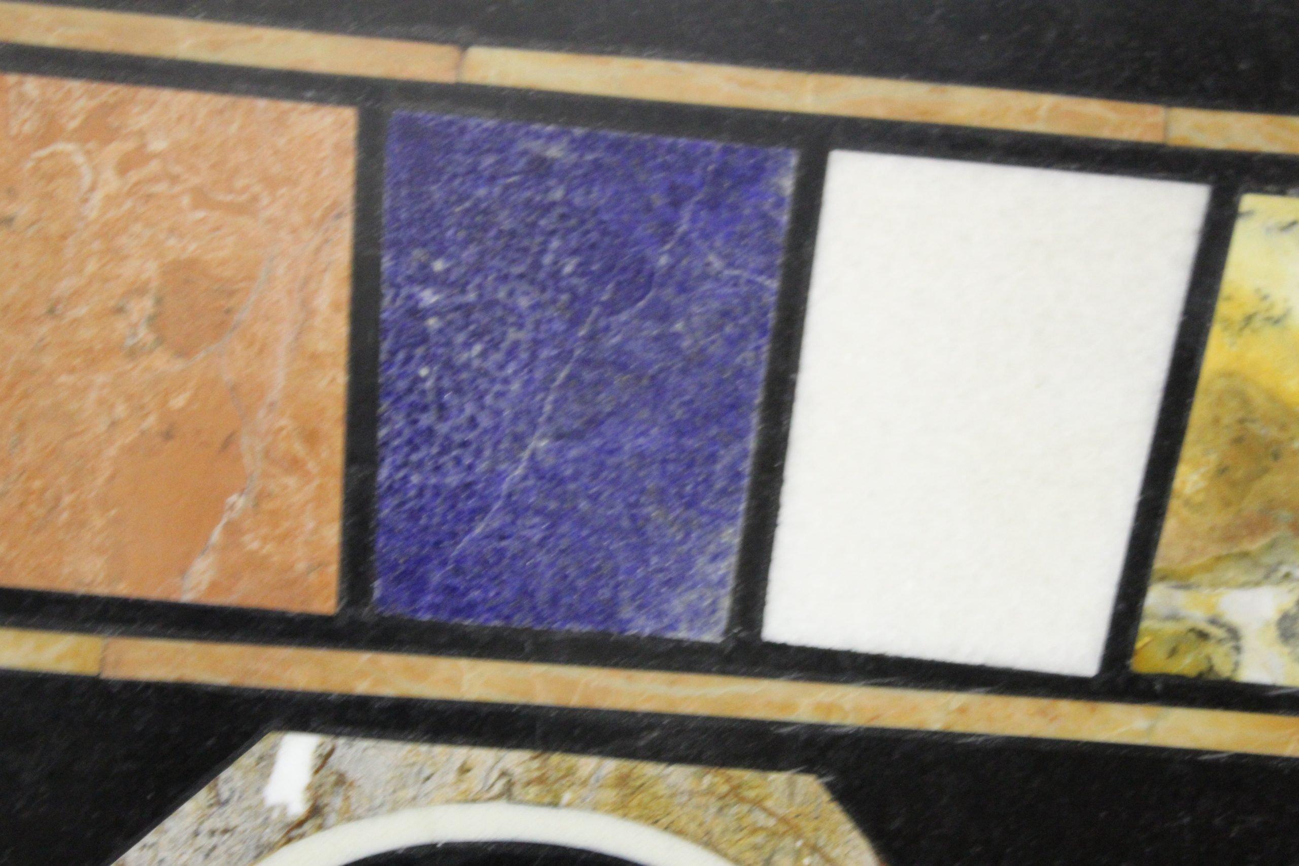 Unknown Marble top inlaid with semi-precious stones For Sale