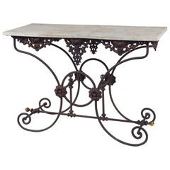 Marble Top Iron Bakery 'Patisserie' Table, France, circa 1900