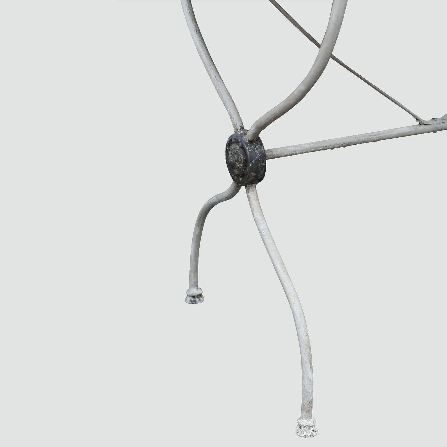 MarbleTop Iron Garden Table at 1stDibs