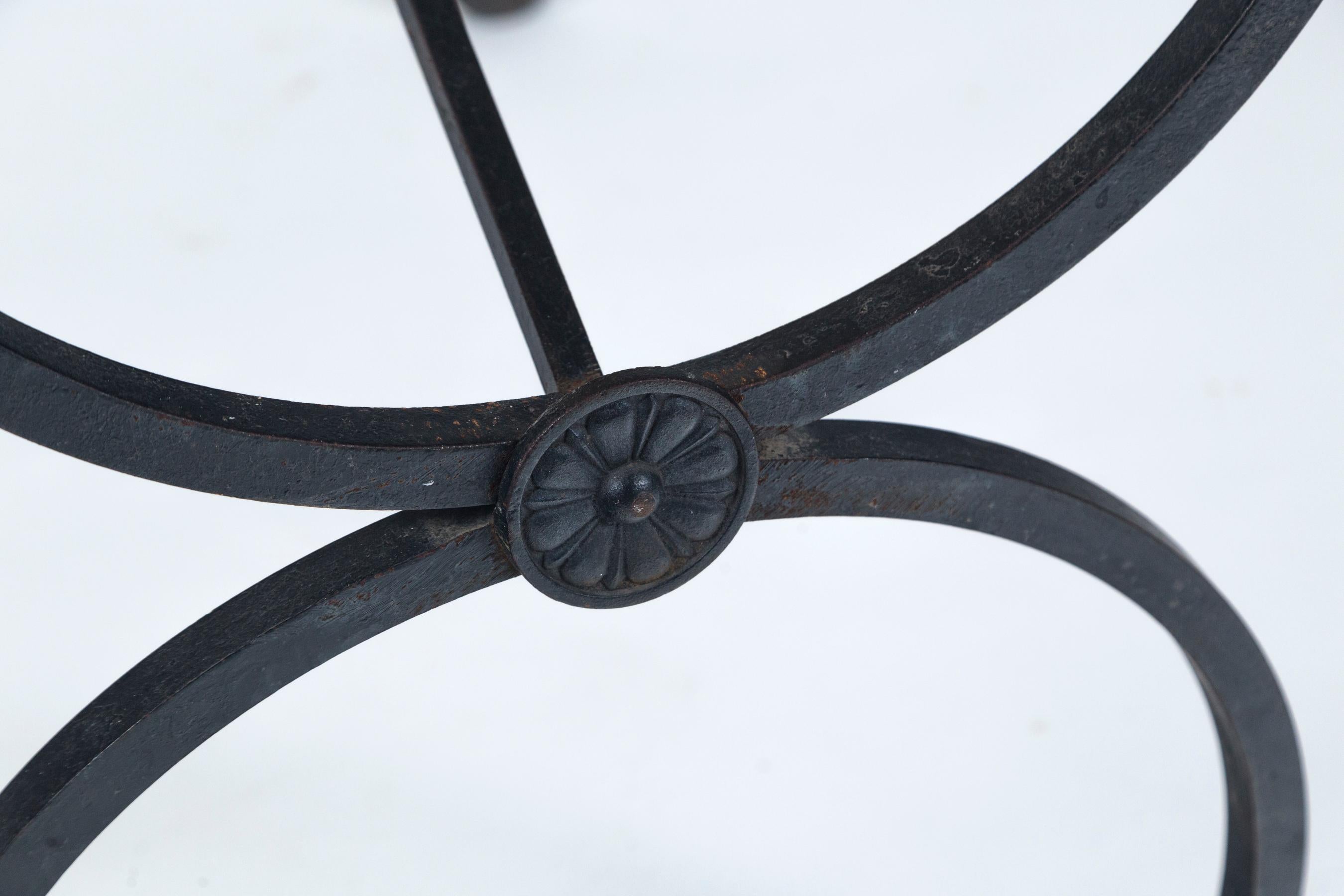 Marble Top Iron Table, France, Early 20th Century 3