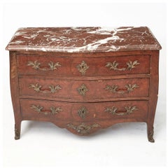 Marble Top Louis XV Style Kingwood Commode
