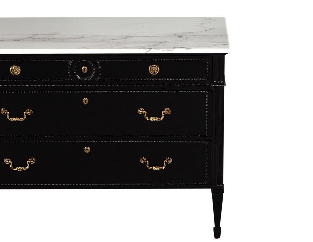 Marble Top Louis XVI Style Commode Chest For Sale 5