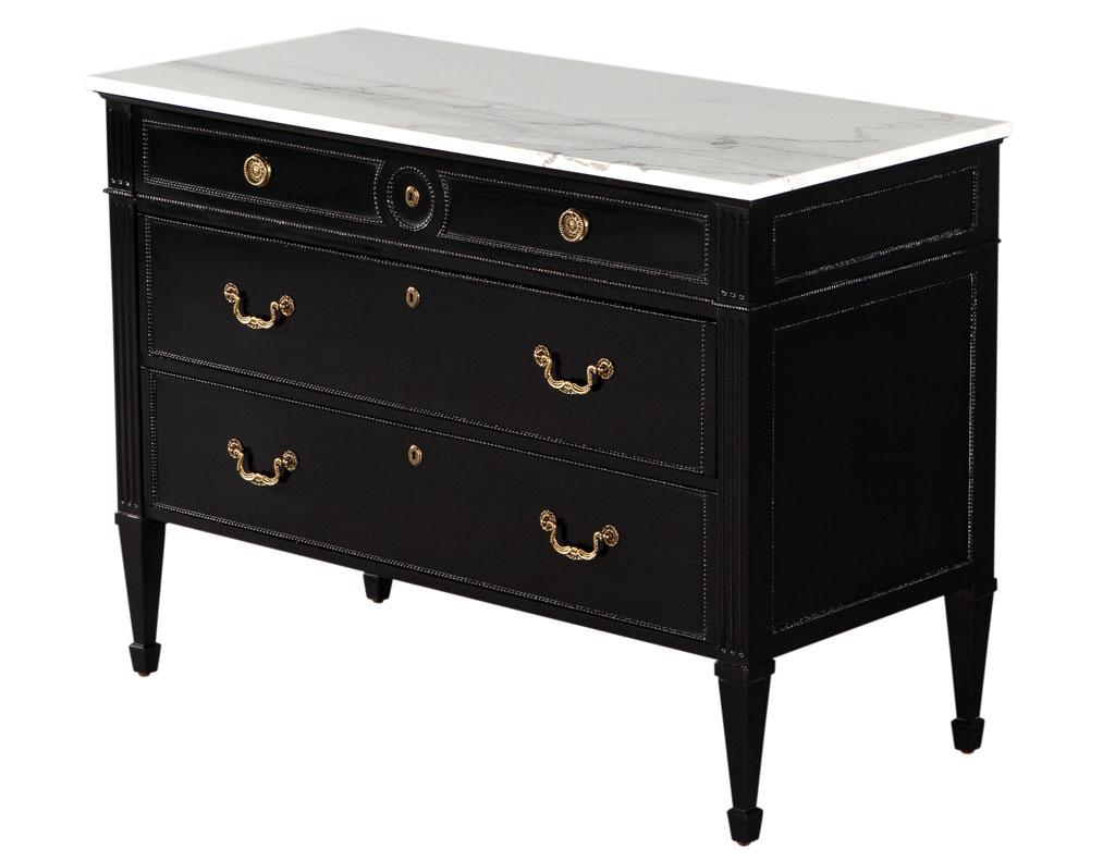Marble Top Louis XVI Style Commode Chest For Sale 6