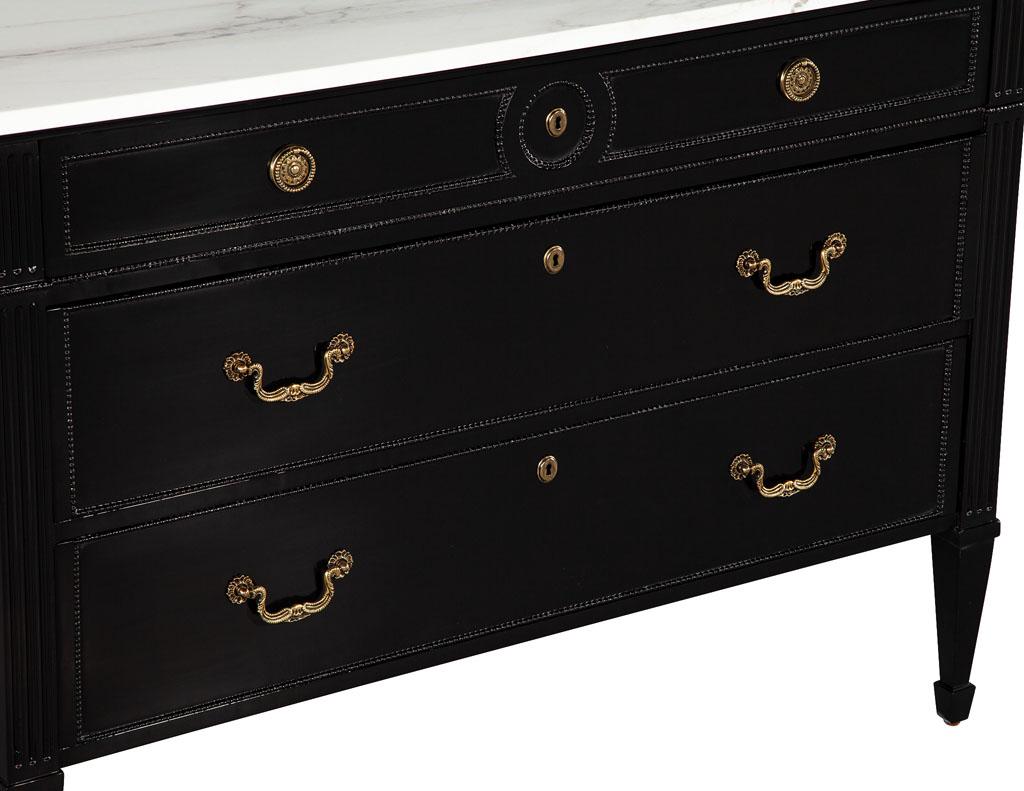 Marble Top Louis XVI Style Commode Chest For Sale 8