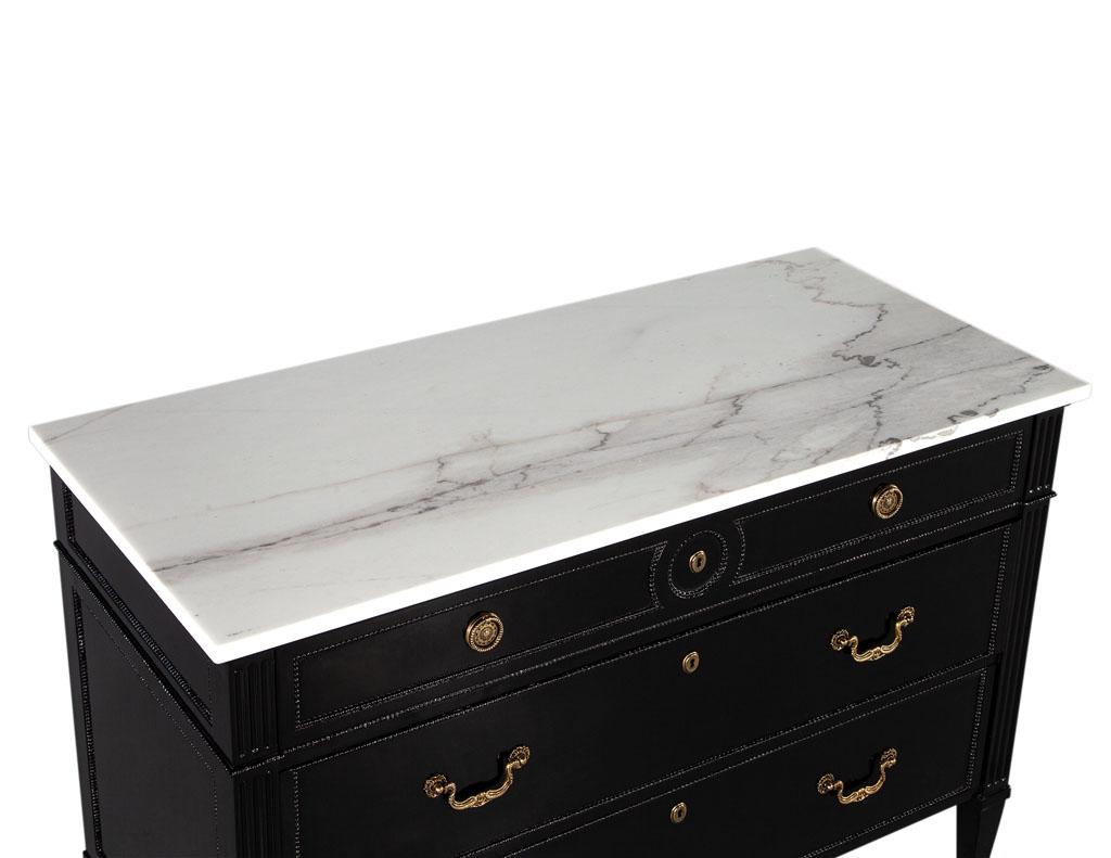 Marble Top Louis XVI Style Commode Chest For Sale 1