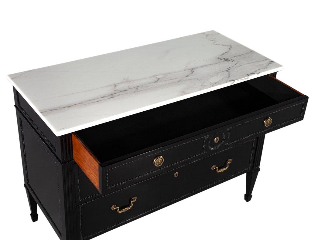 Marble Top Louis XVI Style Commode Chest For Sale 2