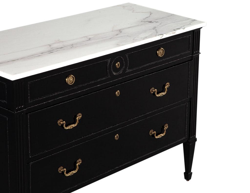 Marble Top Louis XVI Style Commode Chest For Sale 3