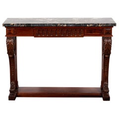 Marble-Top Mahogany Console Table