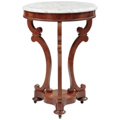 Mahagoni Gueridon mit Marmorplatte