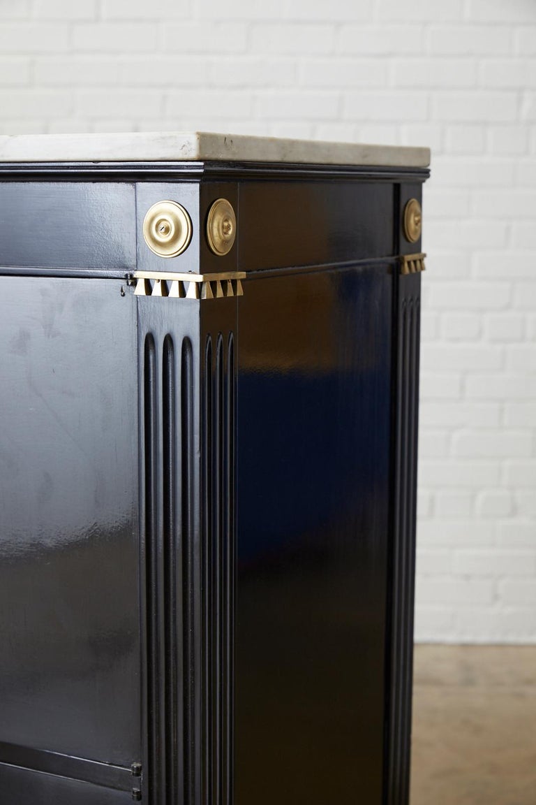 MarbleTop Maison Jansen Neoclassical Ebonized Dry Bar at 1stDibs