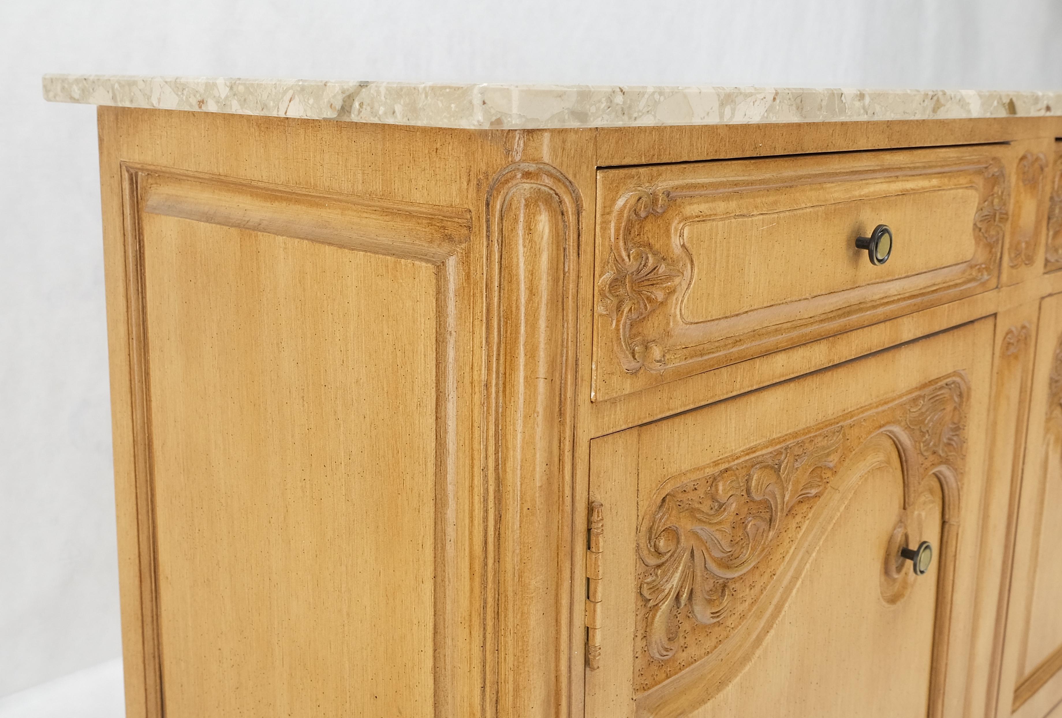 Buffet en chêne Oak Country French Two Doors Drawers Cabinet Server Sideboard Marble Top  en vente 5