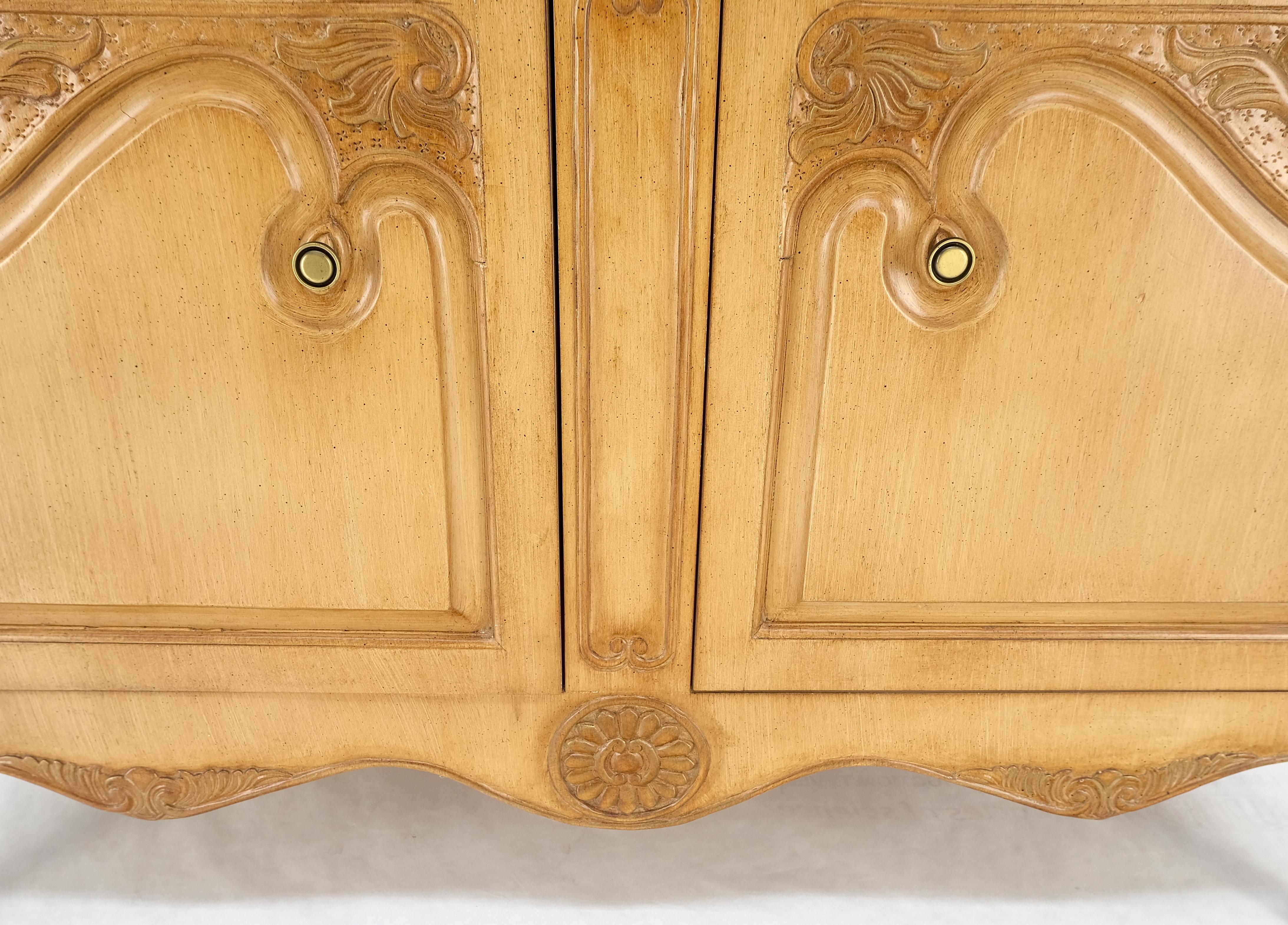 20ième siècle Buffet en chêne Oak Country French Two Doors Drawers Cabinet Server Sideboard Marble Top  en vente