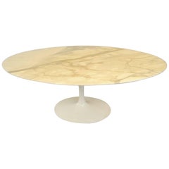 Marble-Top Oval Tulip Dining, Conference Table by Eero Saarinen for Knoll