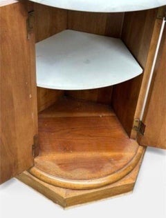 Marble Top Pedestal Cabinet or Commode.