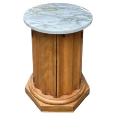 Marble Top Pedestal Cabinet or Commode.