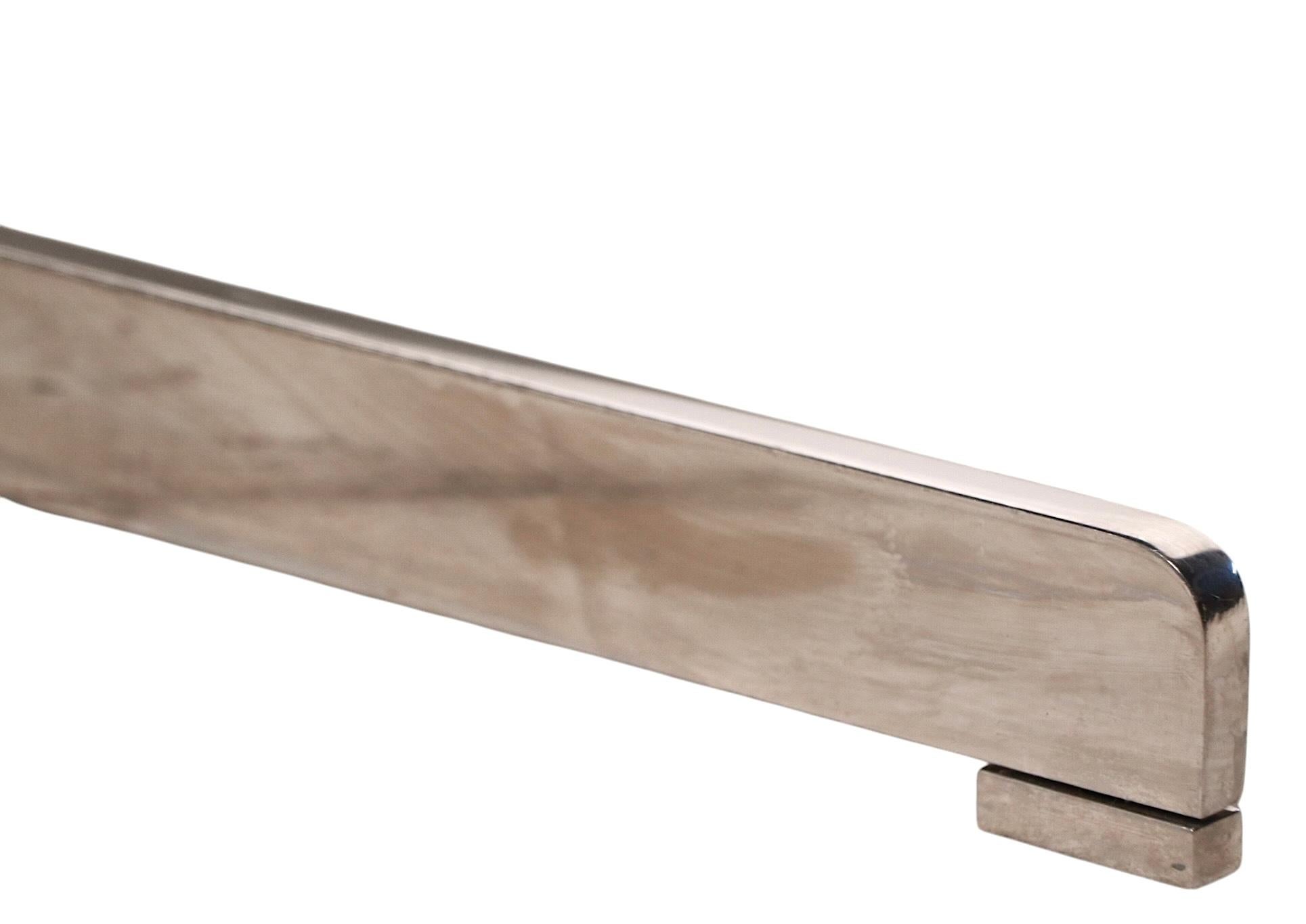 Mesa de comedor con tablero de mármol y base de acero pulido att. a Ward Bennett para Lehigh Estilo internacional en venta