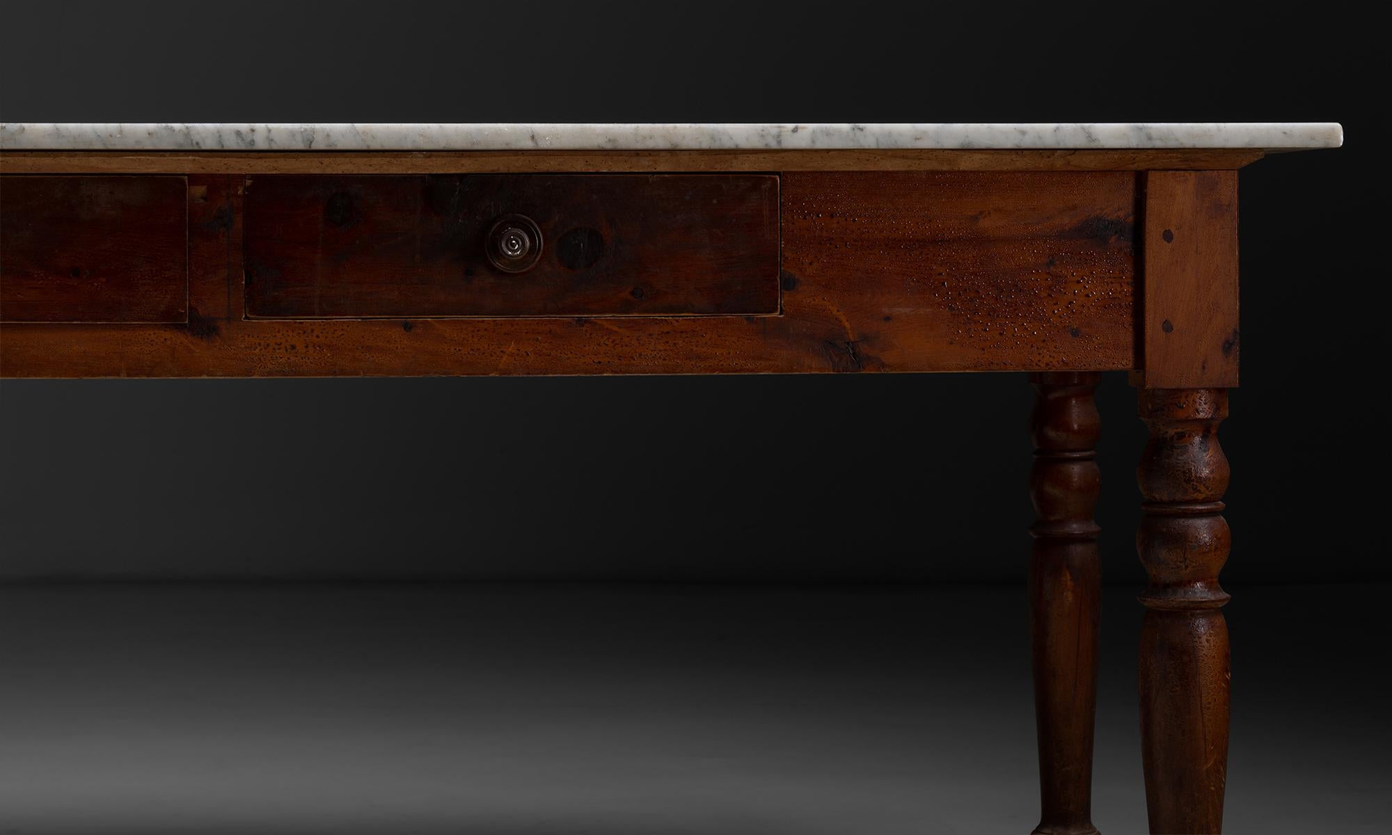 Marble Top Preparation Table, Italy circa 1890 In Good Condition For Sale In Culver City, CA