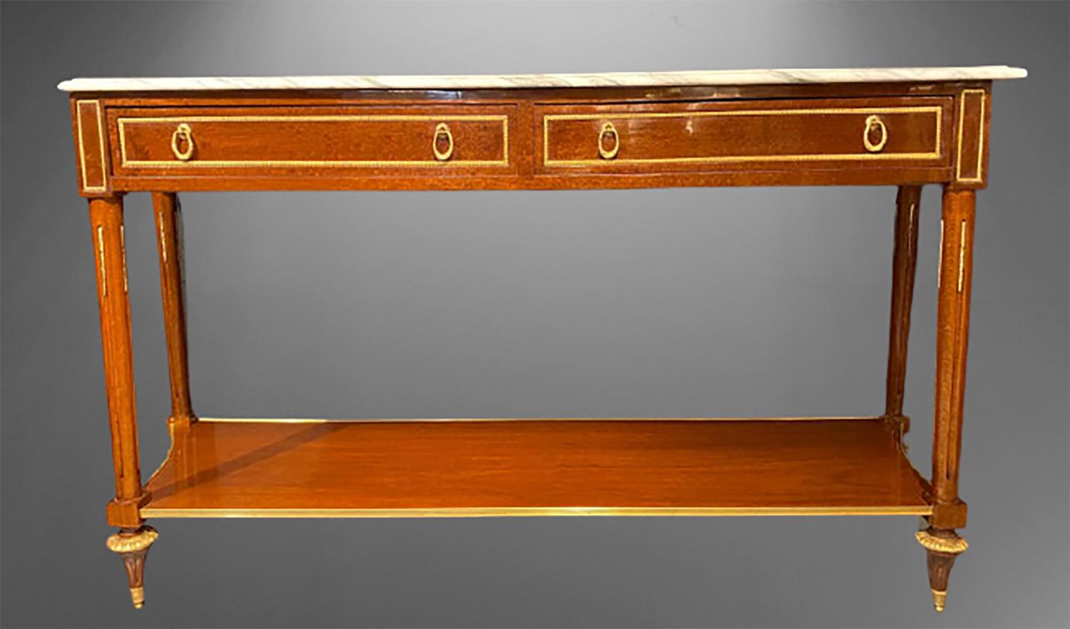 concave console table