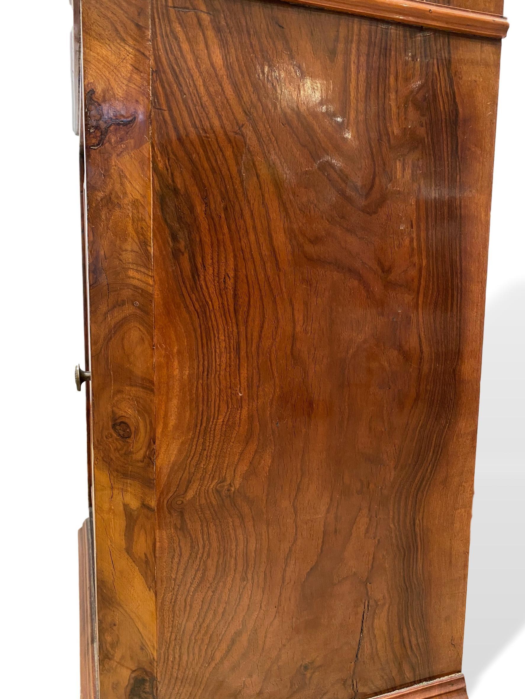 Marble-Top Side Cabinet, Figured Burl Walnut with Marquetry Inlay, Italian, 1880 1