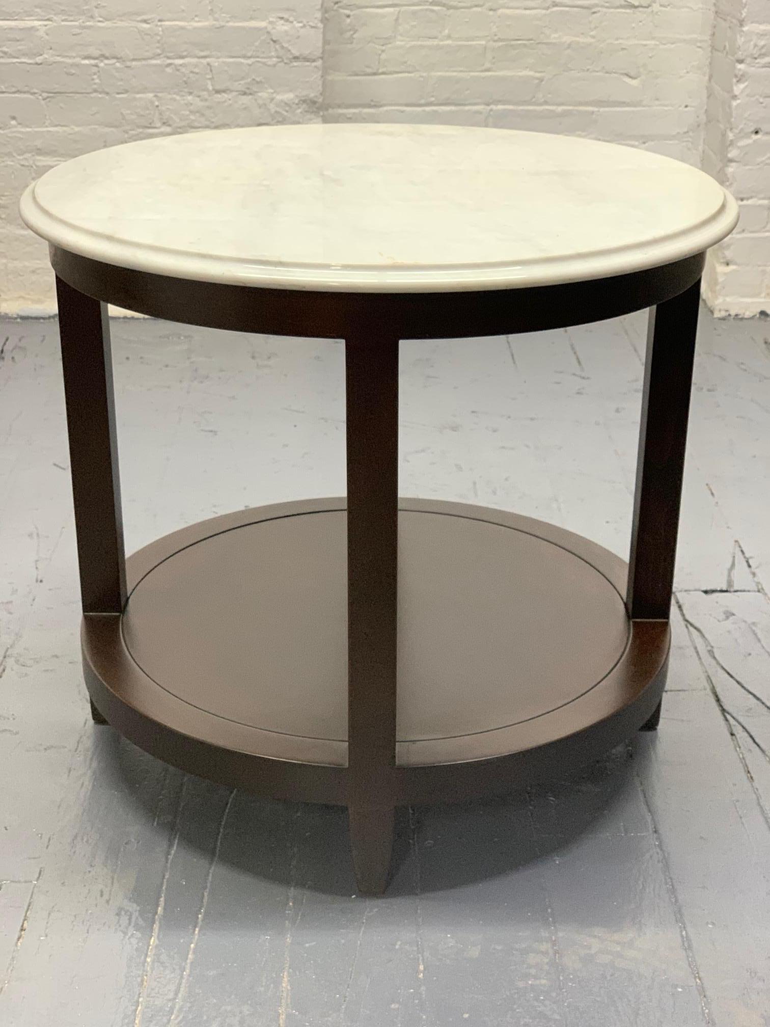 Mid-Century Modern Marble-Top Side Table by Baker Furniture Company For Sale