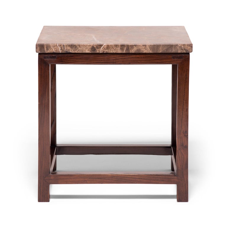 MarbleTop Square Side Table at 1stDibs