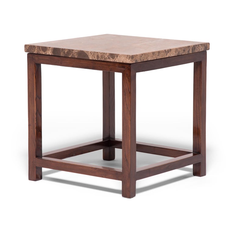 MarbleTop Square Side Table at 1stDibs