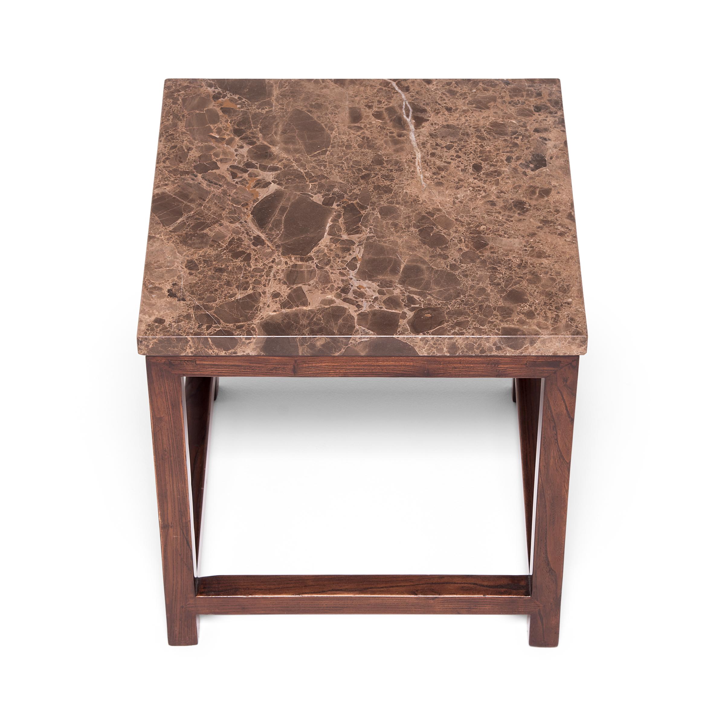 Qing Marble-Top Square Side Table