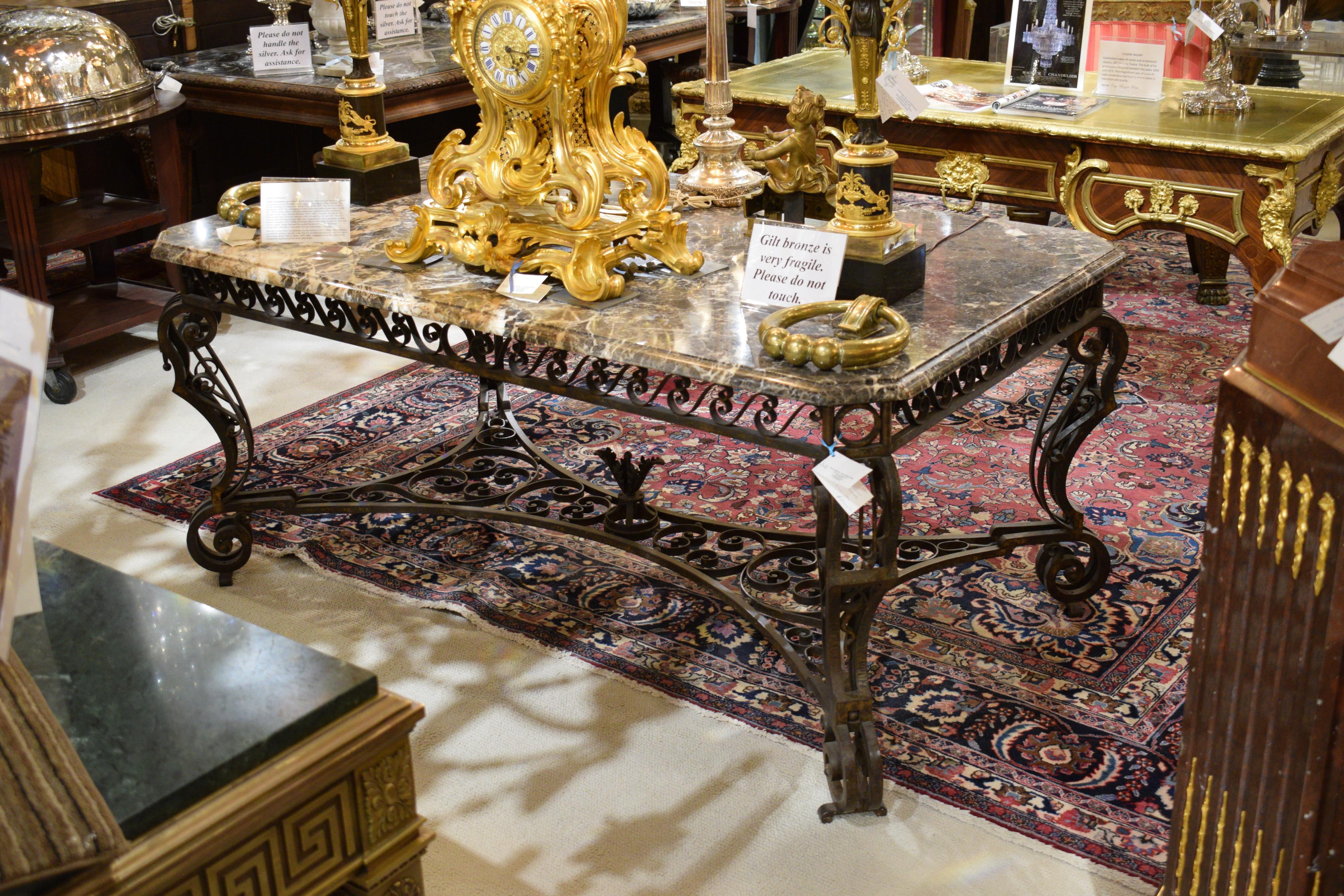 French Marble-Top Table For Sale