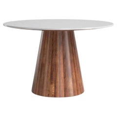Table à plateau de marbre simple The Pedestal Wood