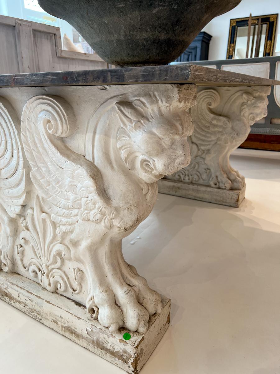 Marble Top Table with NeoClassical Base In Fair Condition In New Orleans, LA