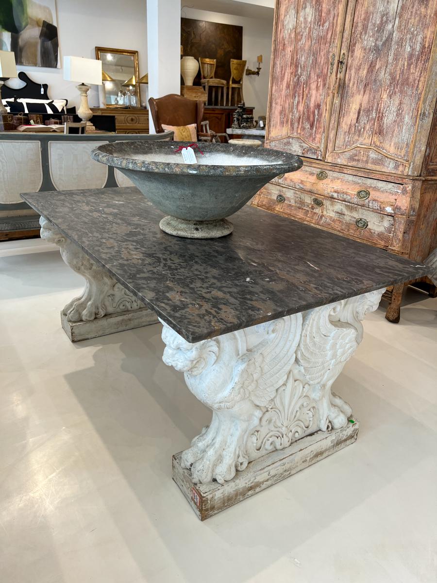 20th Century Marble Top Table with NeoClassical Base