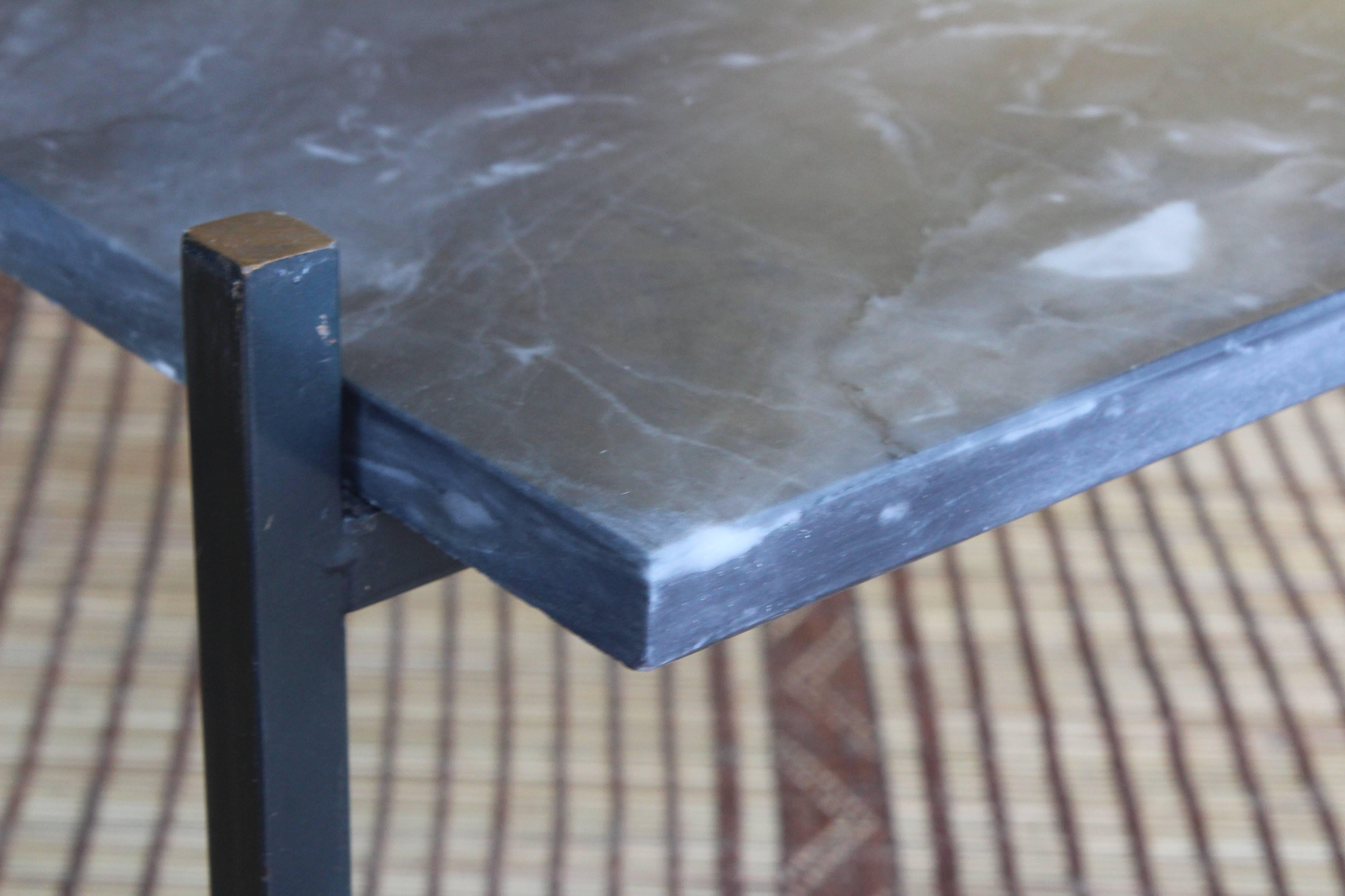 Marble-Top Tables on Metal Bases, Italy, 1960s In Excellent Condition In Los Angeles, CA