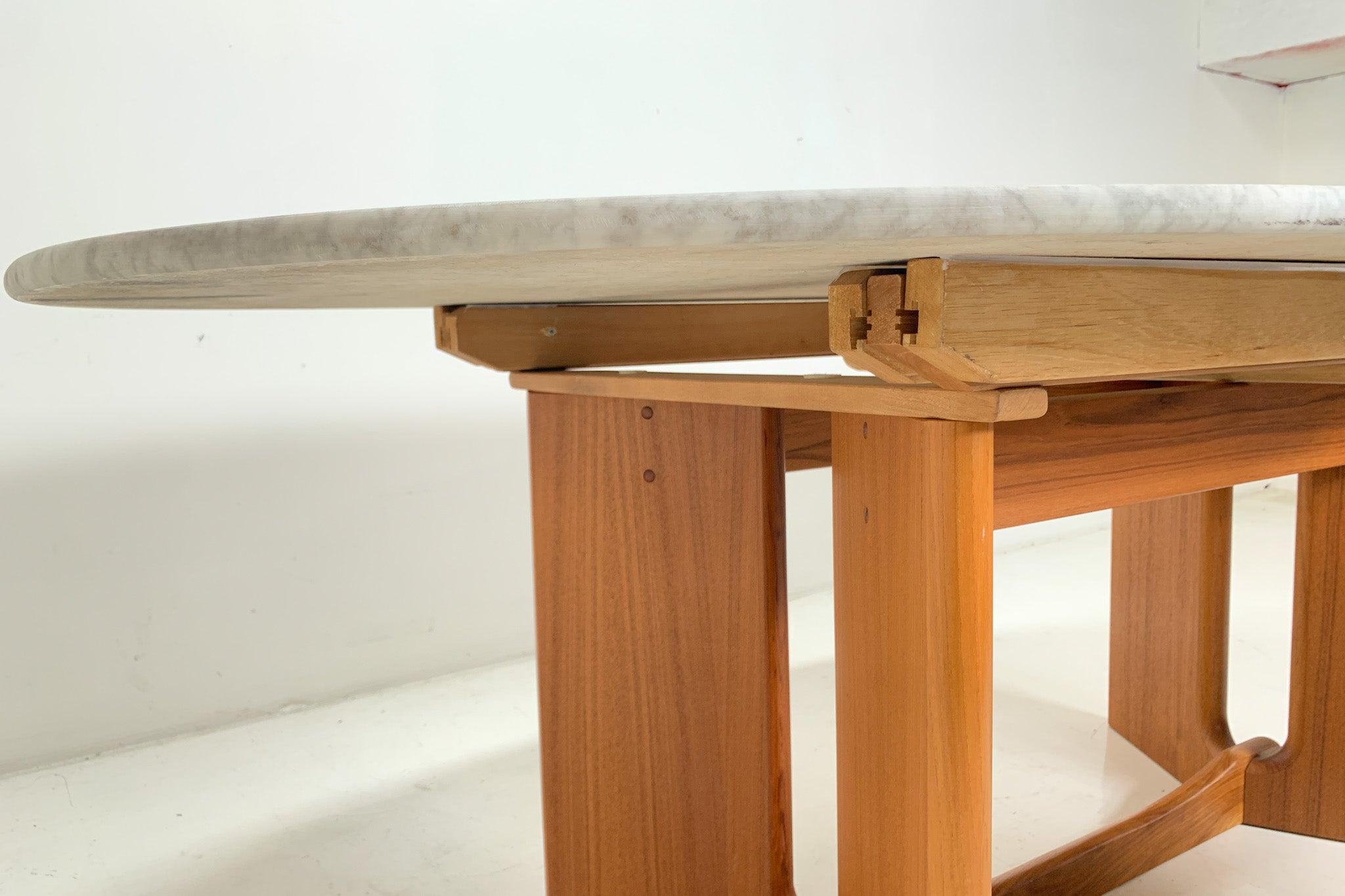 Mid-20th Century Marble Top Teak Table, 1960s For Sale