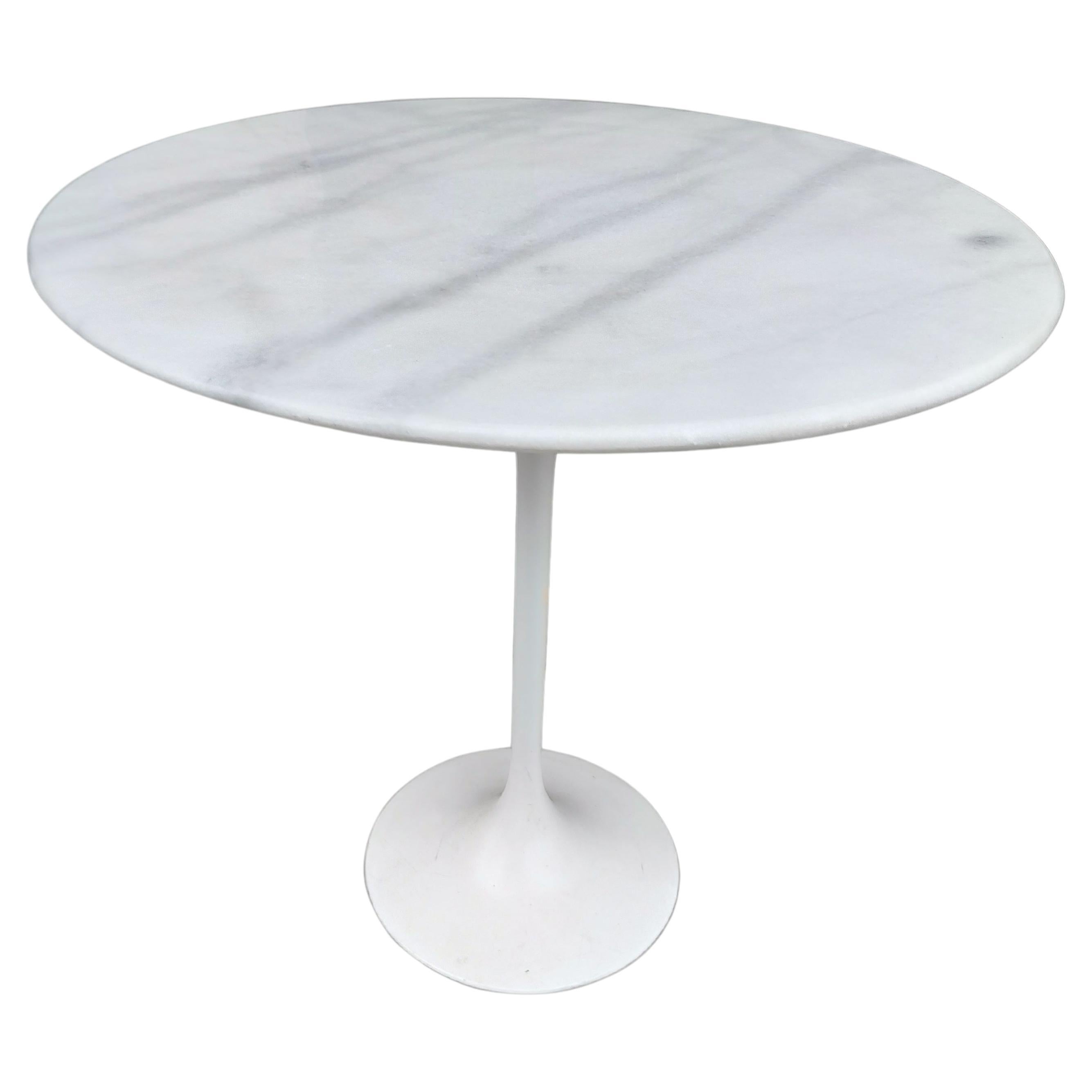 Marble Top Tulip Saarinen Style Side Table