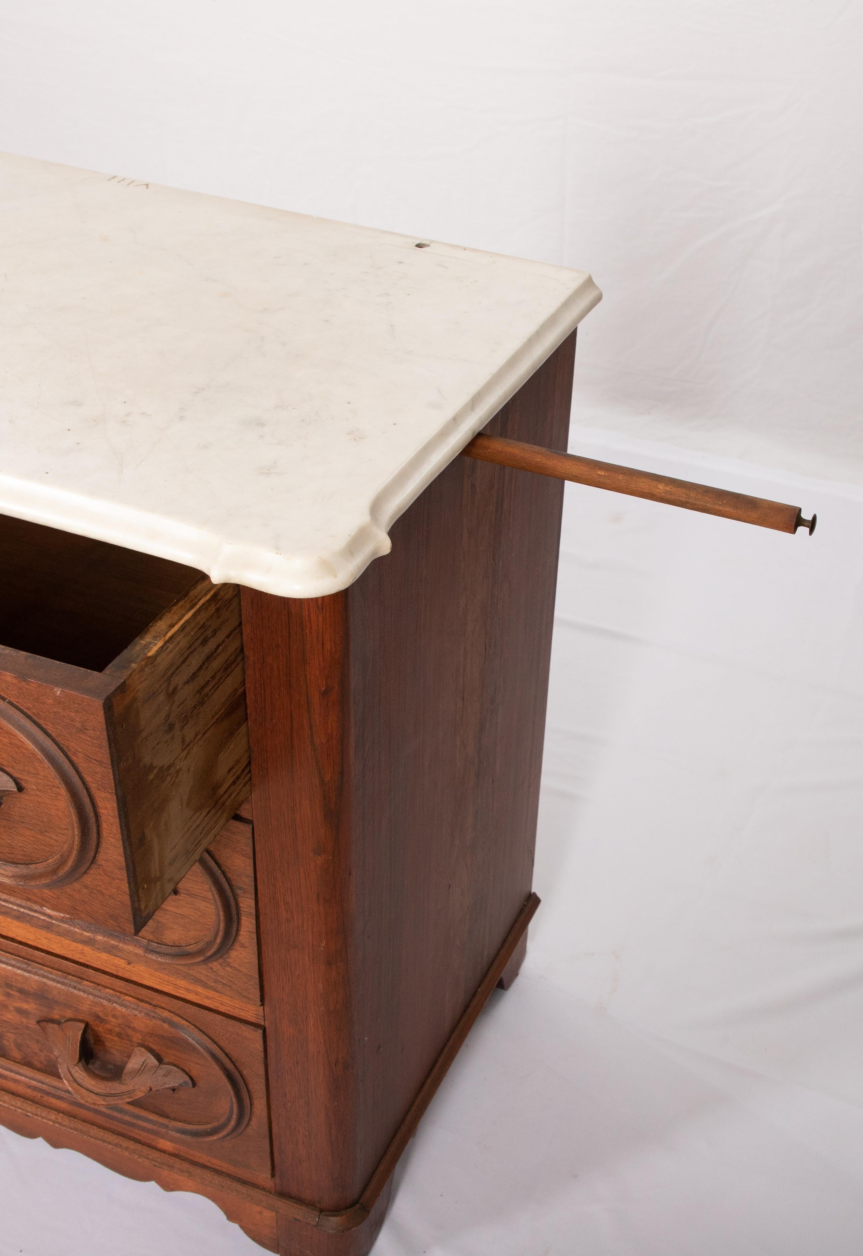 antique washstand with towel bar