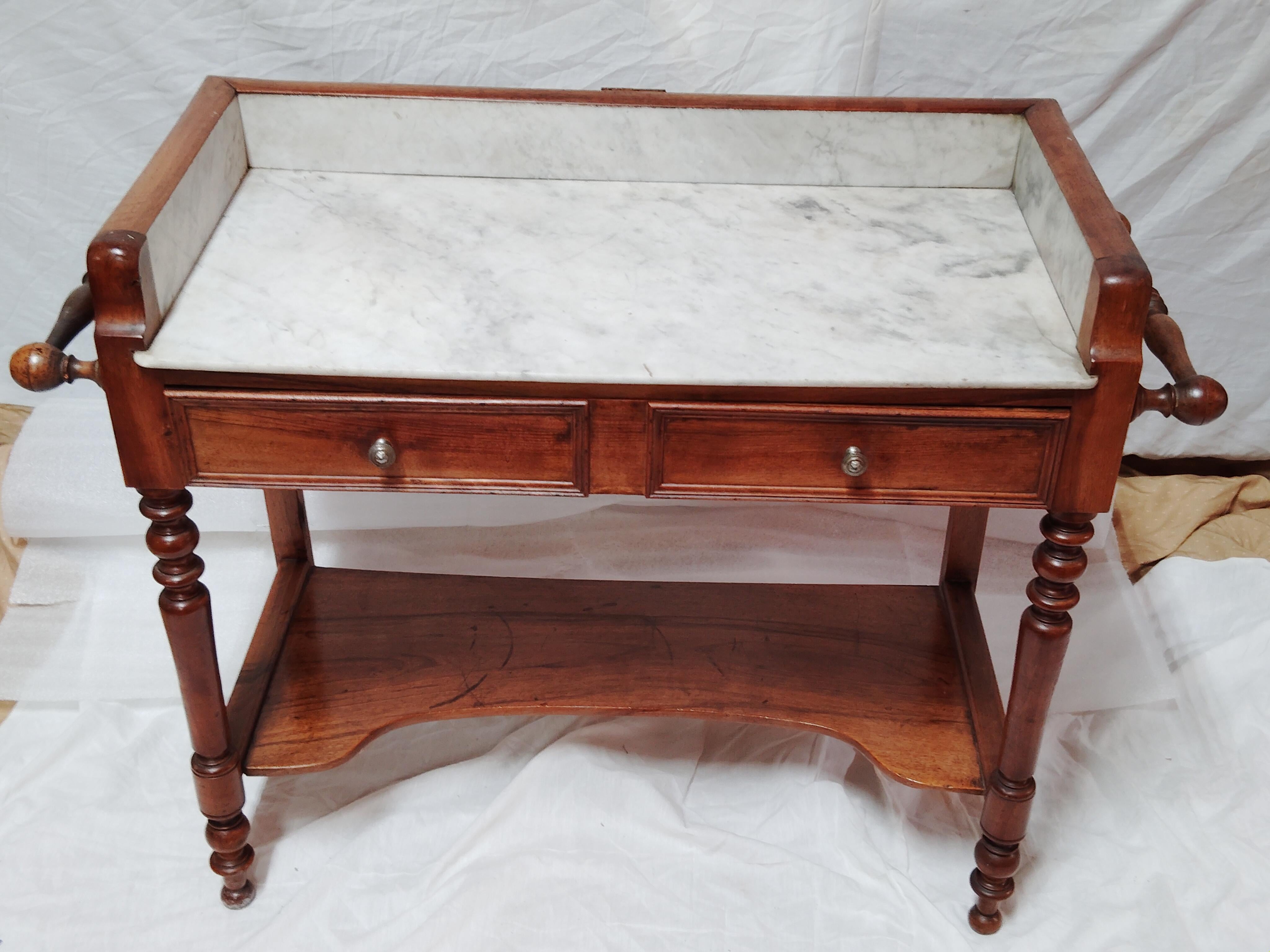 19th Century Marble top washstand console For Sale