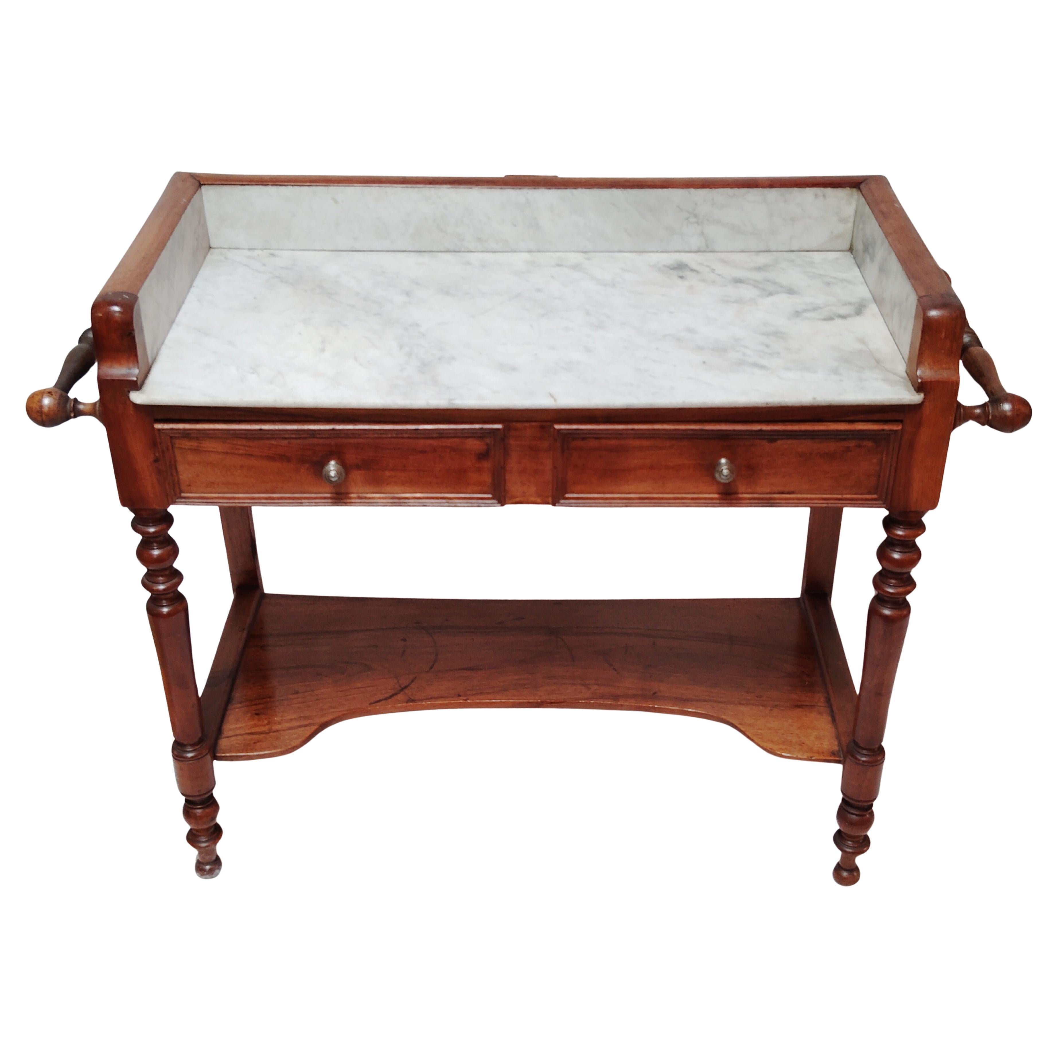 Marble top washstand console