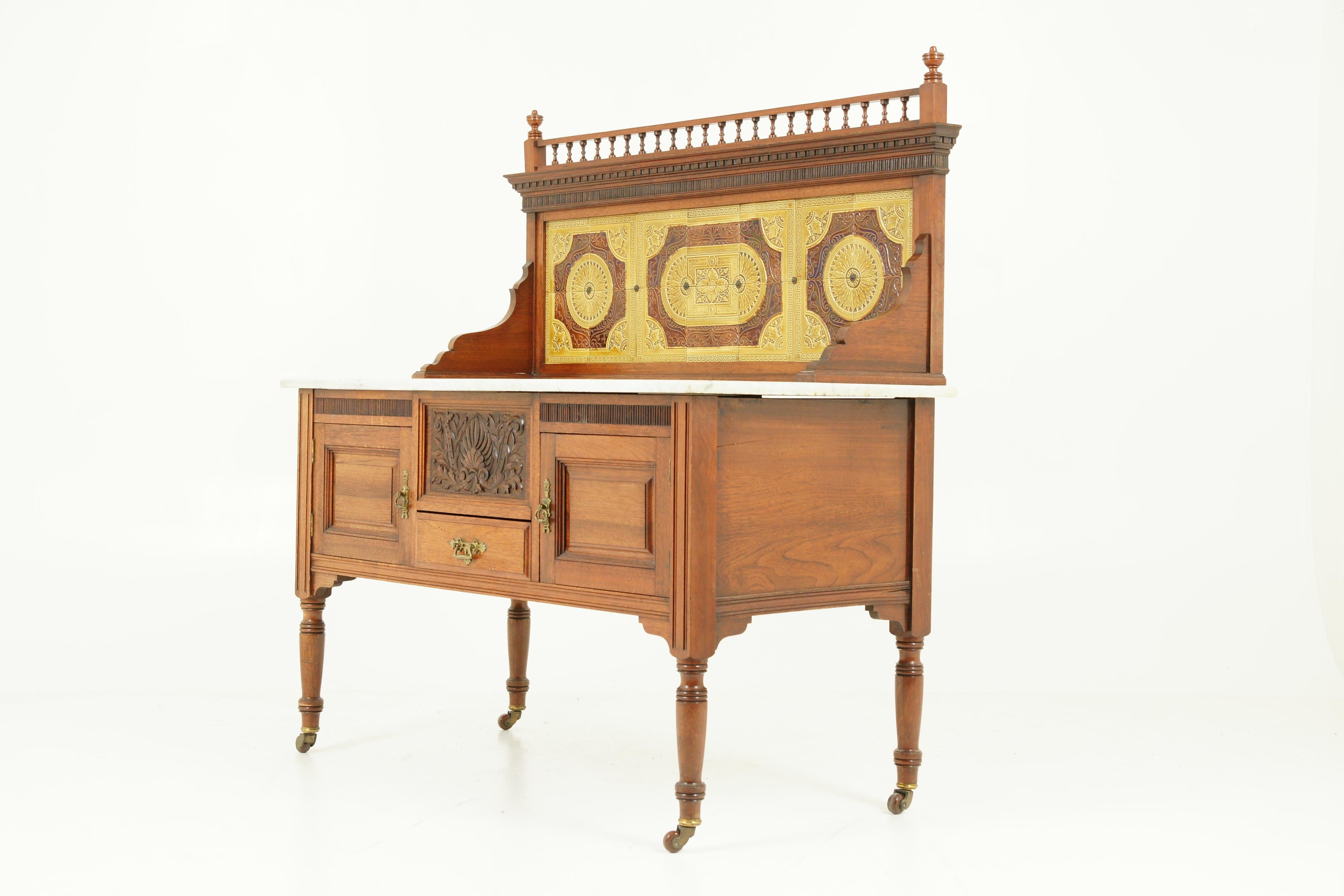 Antique Marble-Top Washstand, Walnut Washstand, Victorian, Scotland 1880, B1615 3