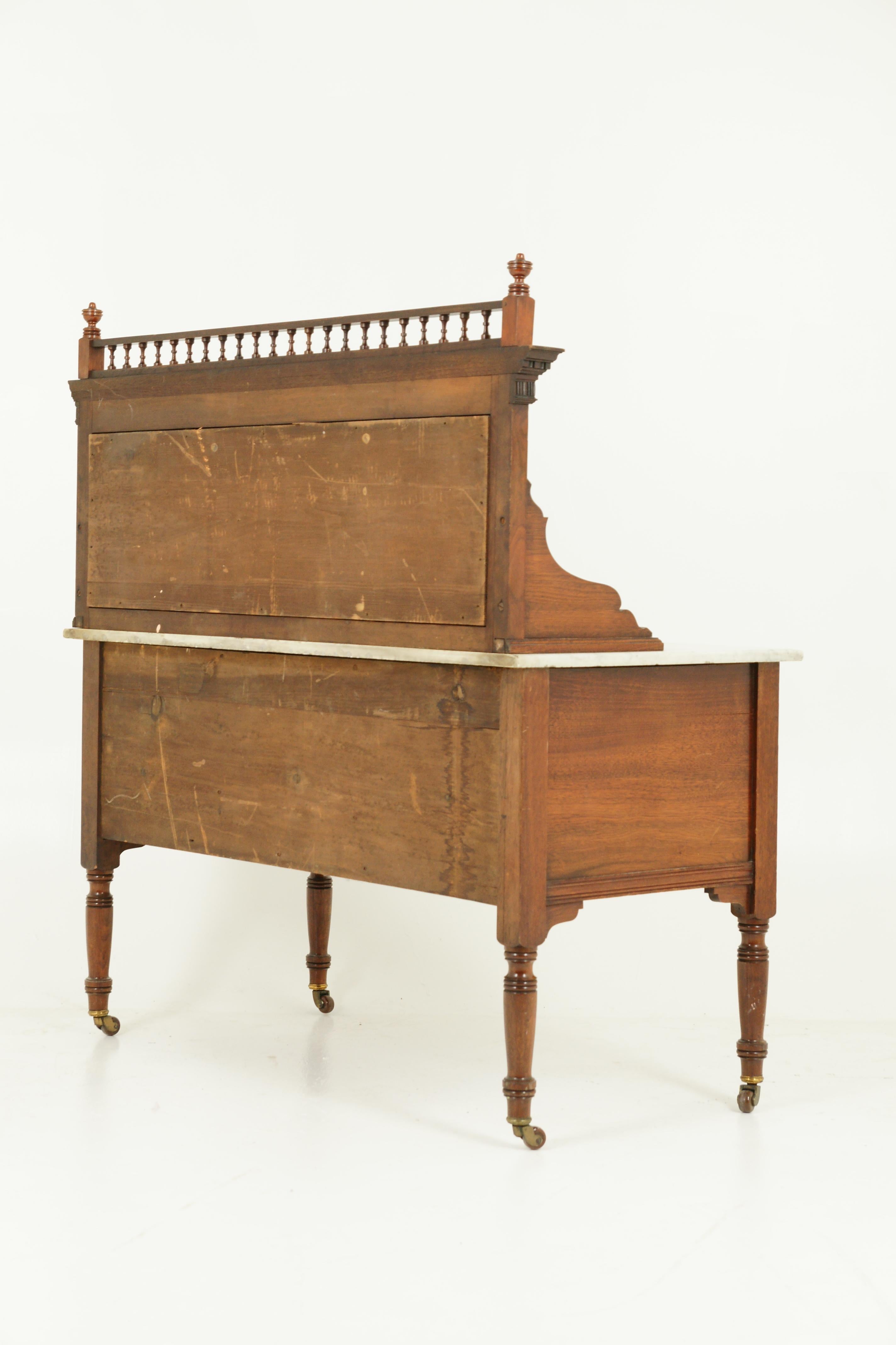 Antique Marble-Top Washstand, Walnut Washstand, Victorian, Scotland 1880, B1615 7